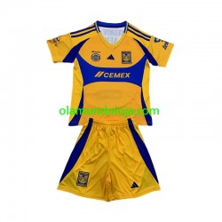 Camisola Tigres UANL Criança Equipamento Primeiro 2024-2025 Manga Curta